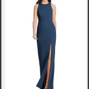 Dessy 3029 Sofia Blue size 2. Hemmed prom formal